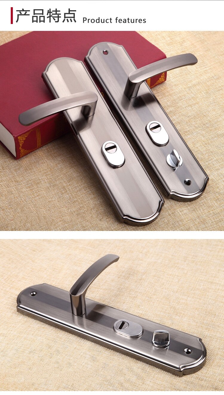 Aluminium Alloy Door Handle Universal Security Door Handle Pair Lock Thickened Panel Handle Door Lock Household Hardware