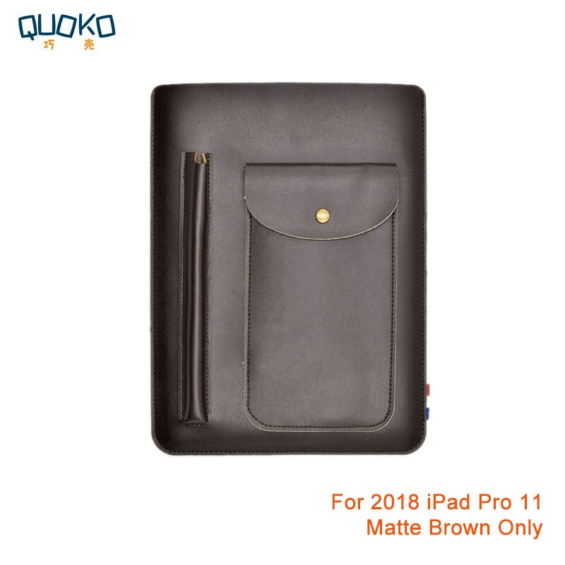 Multi-function ultra-thin super slim sleeve pouch cover,microfiber leather tablet sleeve case for iPad Pro 11 inch: Matte Brown Only