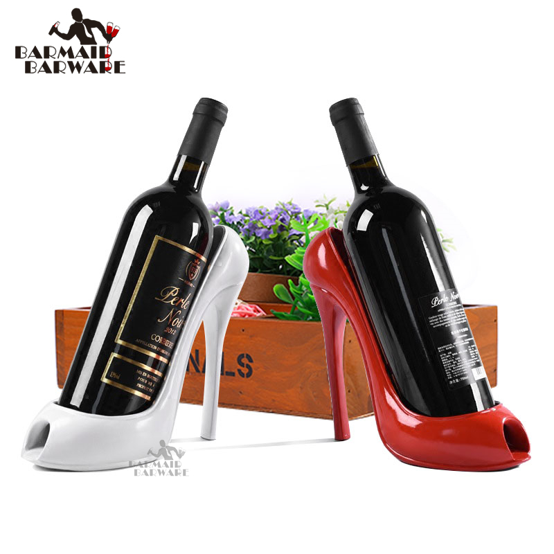 High Heel Shoe Wine Bottle Holder Stylish Rack Basket Accessory for Home Bar Tools