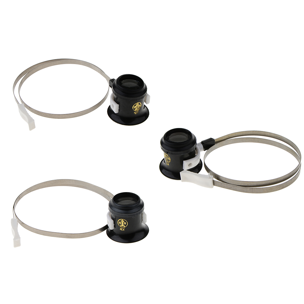 3X 4X 5X Magnifier Jewelry Watch Repair Magnifying Glasses Loupe Lens Jeweler Watch Repair with Wire Eye Loupe Holder Band