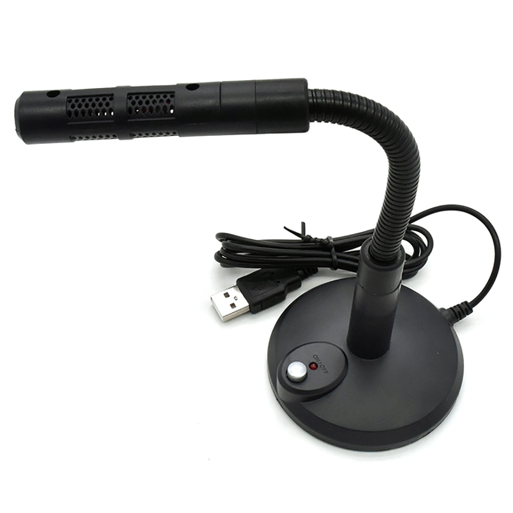 Mini USB Desktop Mic Professionnel Noise Reduction Studio Speech Microphone with Switch for PC Computer Laptop: A1