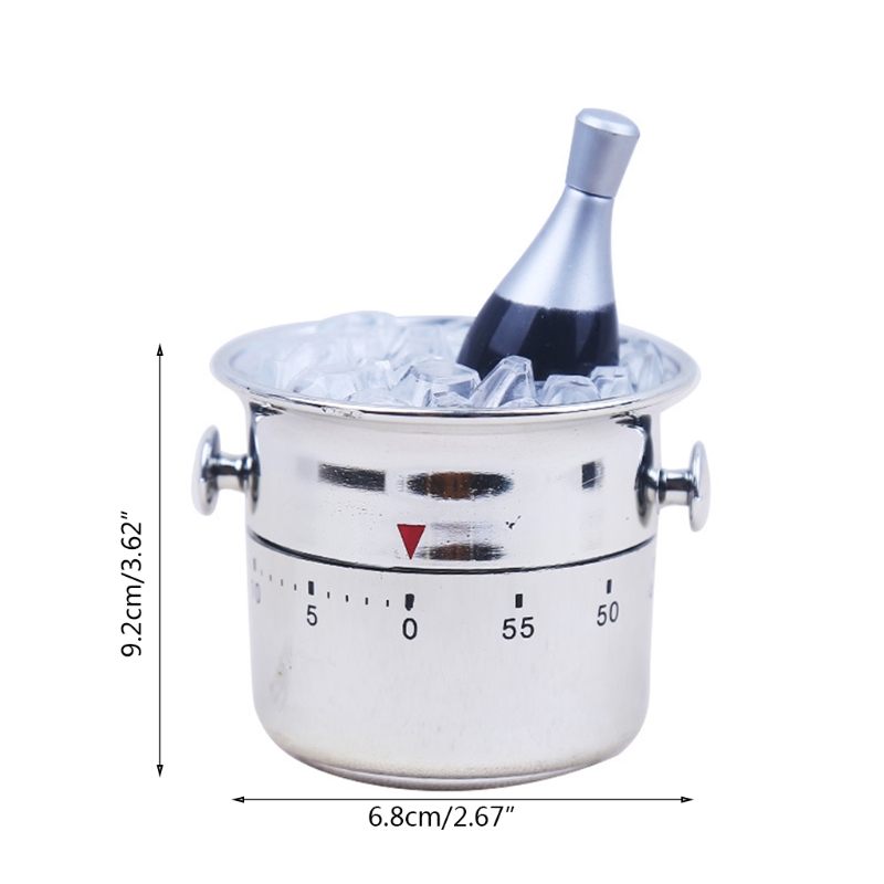 Household Bucket Shaped Kitchen Timer Kitchen Bell Plastic Mechanical Wind-Up Timer Time Reminder for Kitchen Supplies
