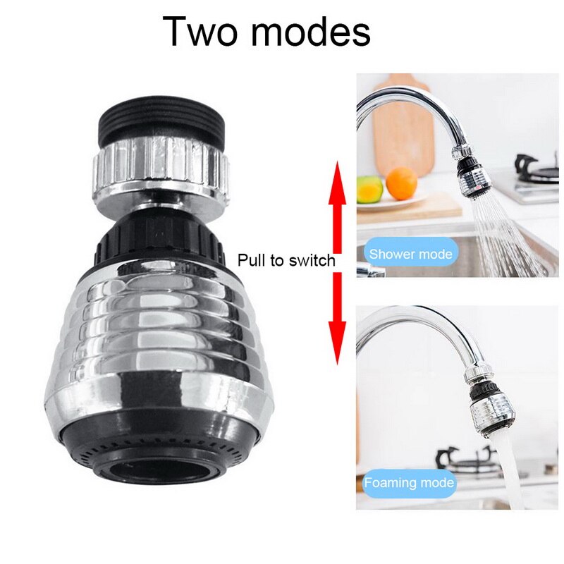 Waternymph Aanrecht Kraan Beluchter Massief Messing - Grote Hoek Draaibare Kraan Beluchter Dual-Functie 2 Sproeier Keukenkraan Bevestiging Swivel Sproeier - 360 graden draaibaar - Gepolijst