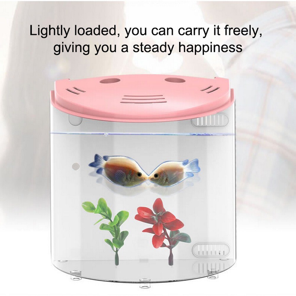 5L Creatieve Aquarium Aquarium Desktop Sier Goudvis Ecologische Acryl Vis Landschap Ornament Aquarium Dierbenodigdheden
