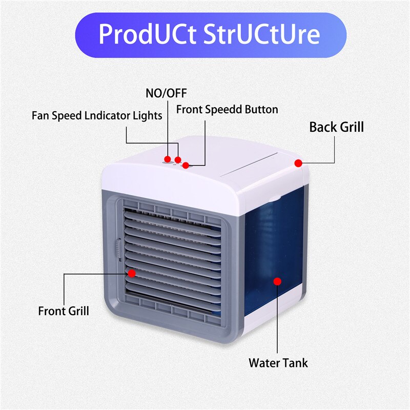 Airconditioner Mini Humidifer Purifier Thuis Kamer Draagbare Handige Lucht Koeling Airconditioning Usb Desktop Luchtkoeler Fan