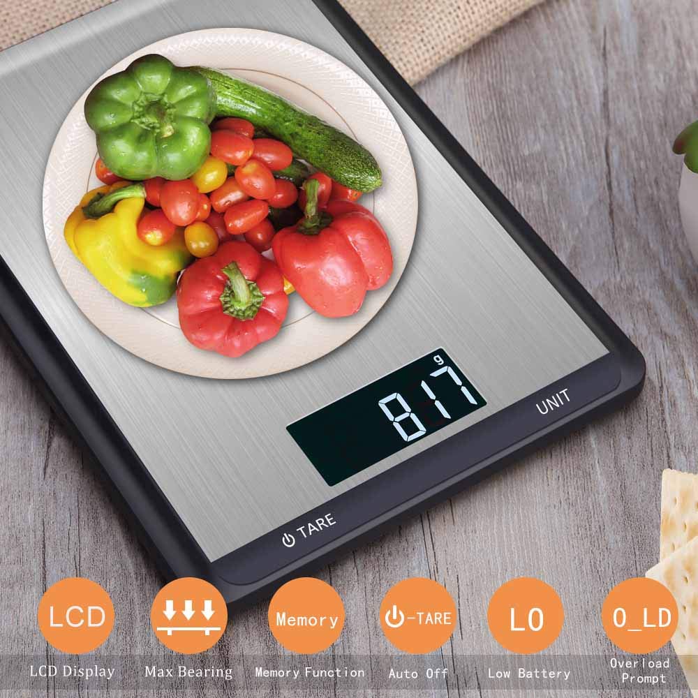 Digital Food Scale-Multifunction Precision Kitchen Scale, Auto-off/ LCD Display/stainless steel Surface/Touch button