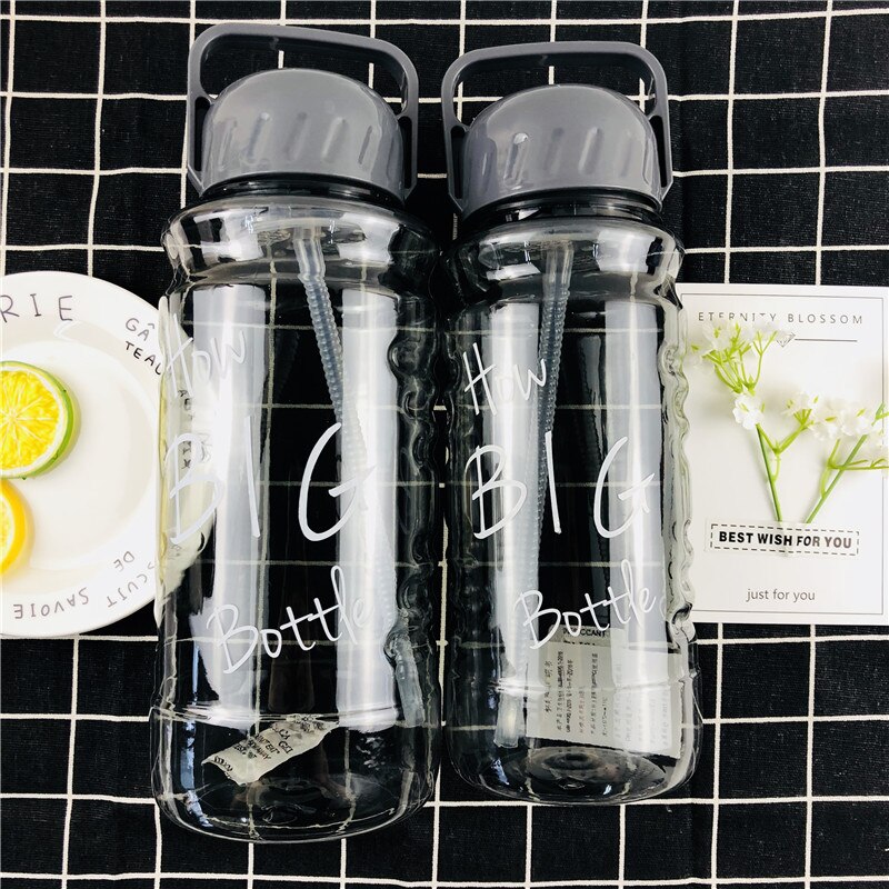 Bpa-fri 1500ml/2000ml bärbara sugrör sport utomhus vattenflaska stor kapacitet resecamping vattenkokare med tesil handtag