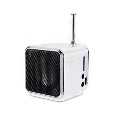 Rovtop portátil TD-V26 digital fm rádio alto-falante mini receptor de rádio fm com lcd estéreo alto-falante suporte micro cartão tf: Silver