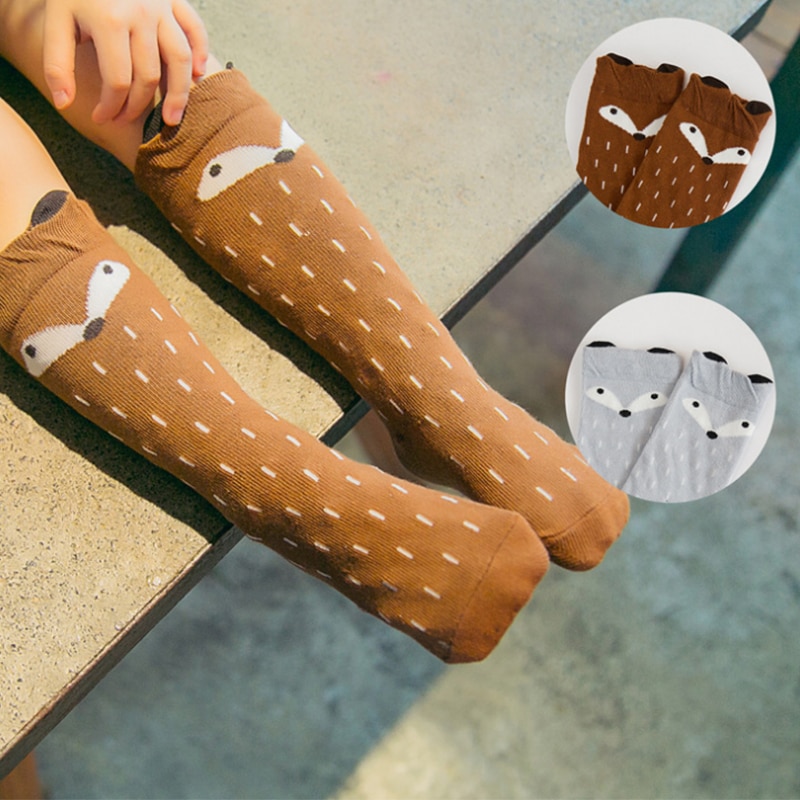Herbst Winter Nette freundlicher Fuchs Socken Totoro Bär Pfannkuchen Karikatur Mädchen Knie Hohe Baby Lange Neue YYT357
