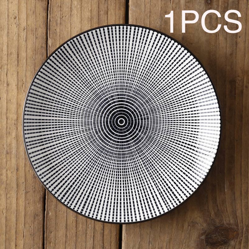 Vajilla de cerámica de estilo occidental para el hogar, plato plano de 8 pulgadas, estilo nórdico japonés, , moderno y Simple: C-5