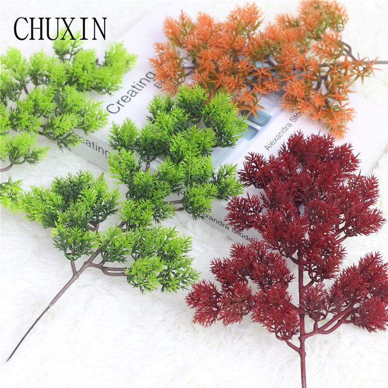 1PC powitanie sosna cyprys sztuczne rośliny dekoracja stołu na balkon restauracja roślin ściany DIY układ dekoracji