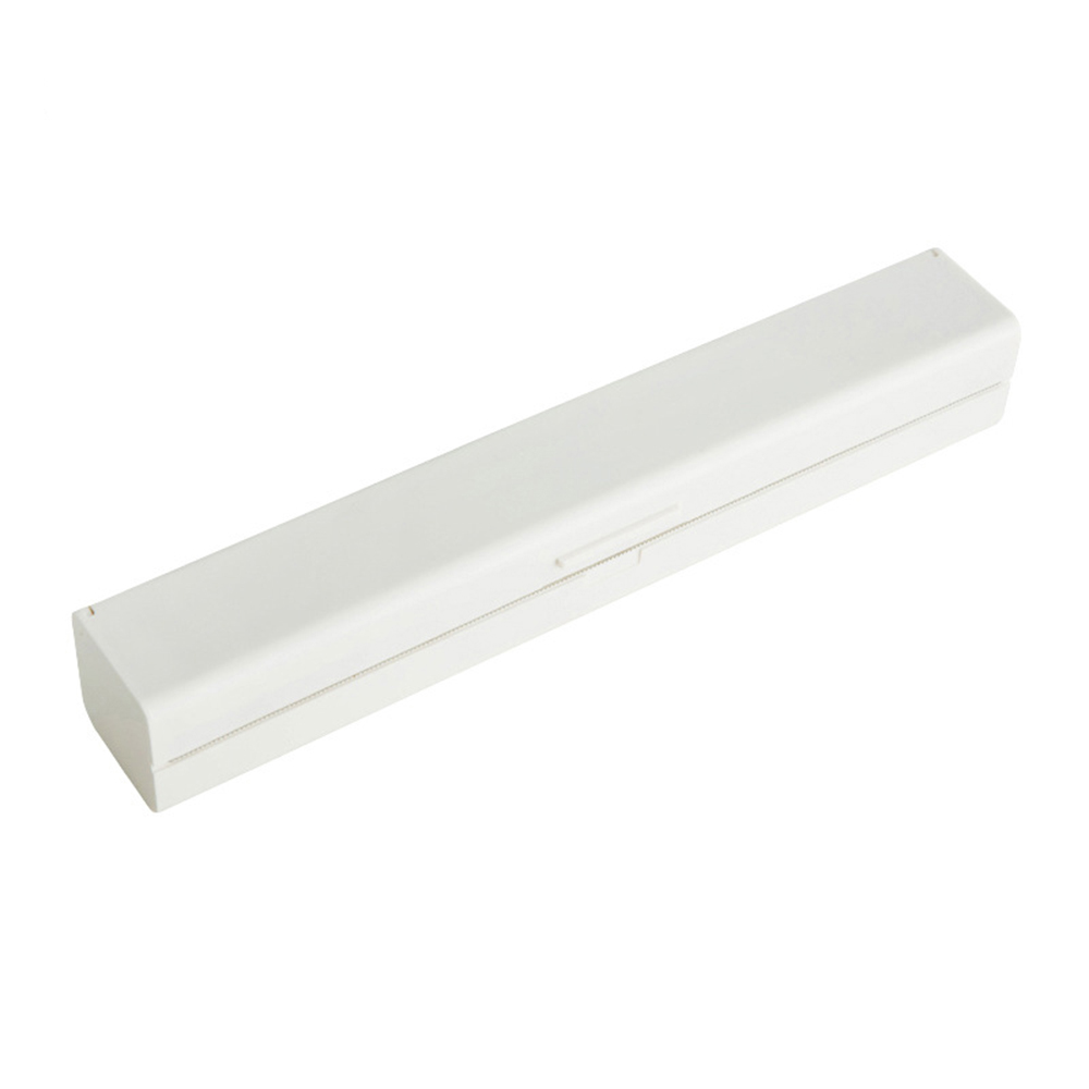 Magnetisk cling wrap dispenser rullfodral plastfolie dispenser skärare konserveringsmedel filmlåda kökstillbehör mat plast: Vit