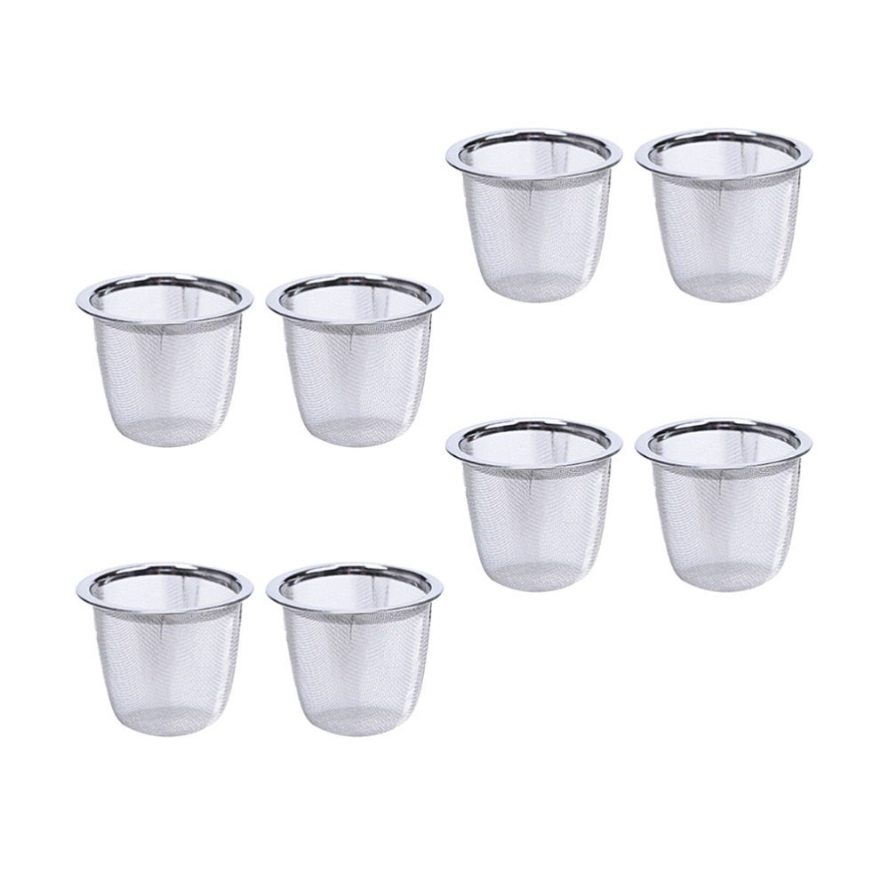 8pcs Stainless Steel Tea Filter Metal Infuser Sturdy Tea Strainer for Home (Diameter 7.2cm x Height 6cm)