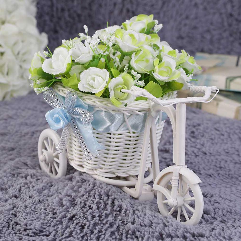 Beauté rotin Tricycle vélo fleur panier Vase stockage jardin mariage fête décoration bureau chambre tenant bonbons