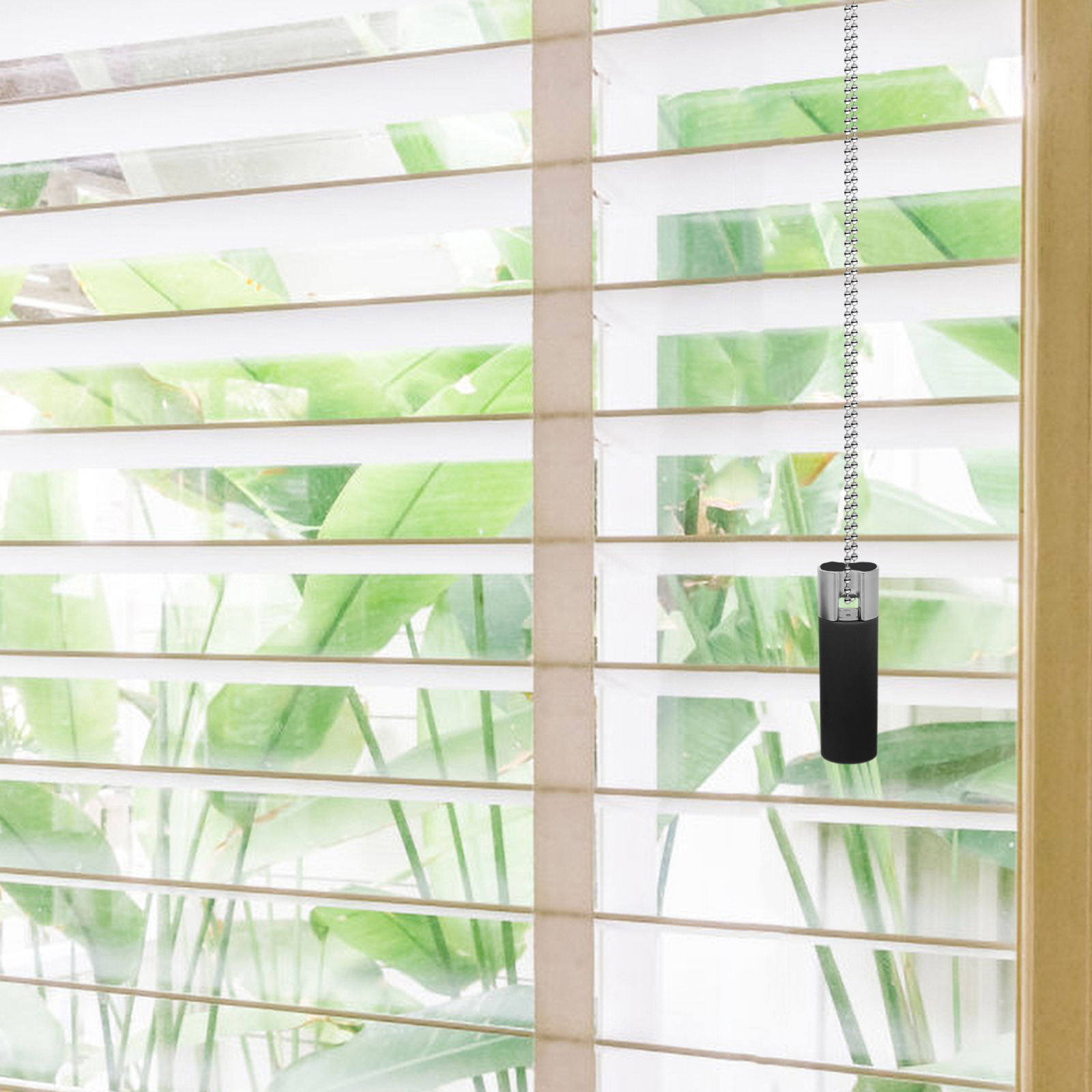 2 stk. rullegardin vedhæng gardiner persienner snorholdere tilbehør trækvægt matteret mørklægning plastik jernhåndtag gardin