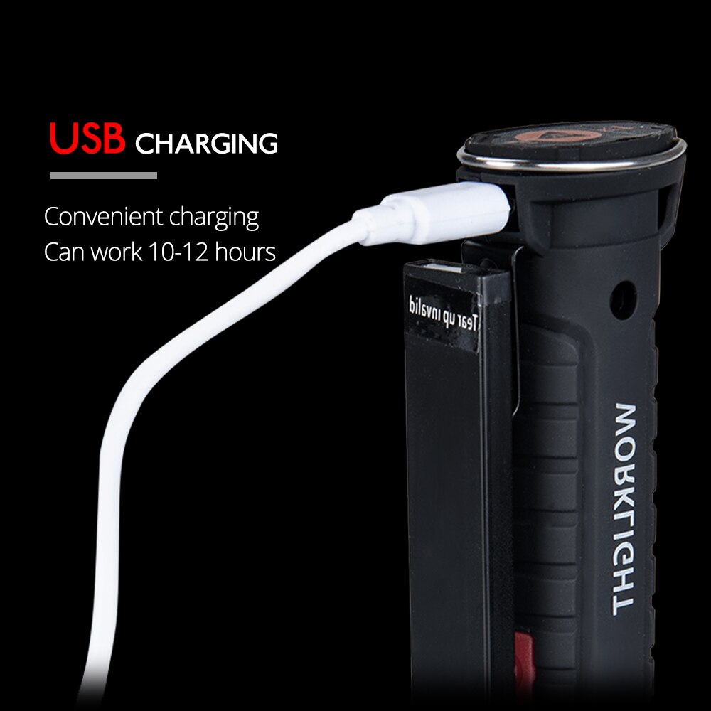 Rechargeable LED Work Light 800 Lumen 5W 10W Portable LED Spotlight Worklight Magnetic Base 5 Modes IP44 Handheld Flashlight