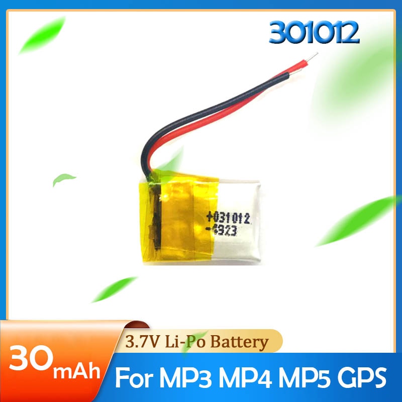 30mAh 3.7V 301012 lithium polymer lipo rechargeable battery for GPS MP3 MP4 PAD DVD DIY bluetooth headphone speaker phone