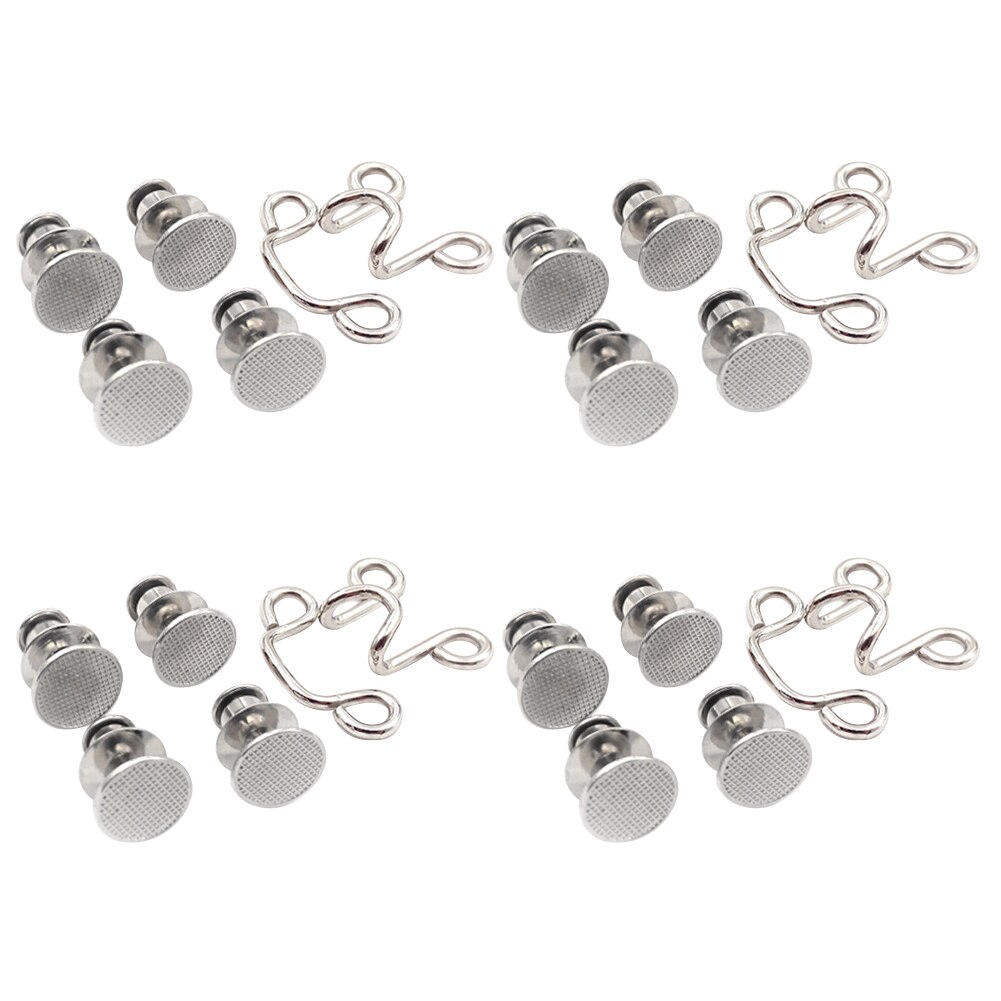 4set Waistband For Pants Disassembly Expansion Skirts Metal Adjustable Jean Button DIY Waist Buckle Extender Set With Hook: Silver