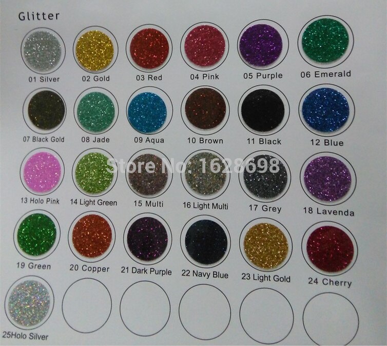 Cdg -09 aqua color glitter varmeoverførsel vinyl / film, stryg på t-shirt varmeoverførsel