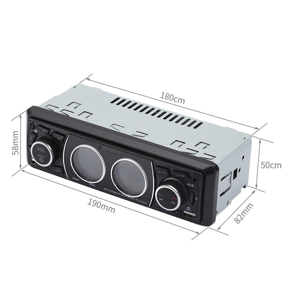 Autoradio  mp3 din stereo-multimedia-player mit bluetooth, fm, aux, fernbedienung, freisprecheinrichtung 1 usb und sd-kartenleser.