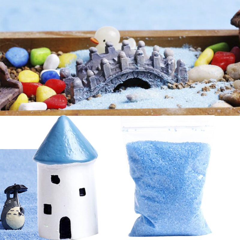 Tuin Blauw Zand Ambachtelijke Mini Landschap Miniatuur Micro Decoratie Ornament