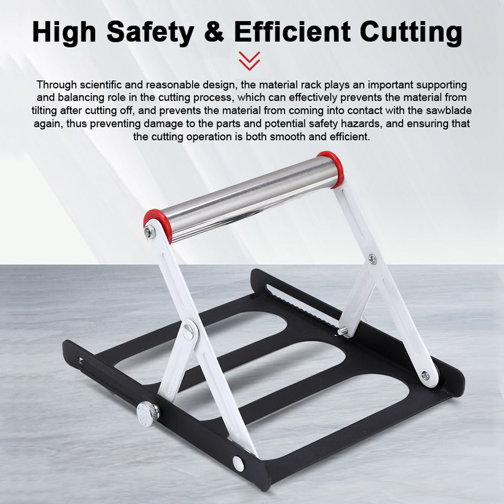 Multifunksjonell skjæremaskin materialstativ 55-135mm høydejusterbare stativ hjelpestøttebrakett sammenleggbar brakettramme