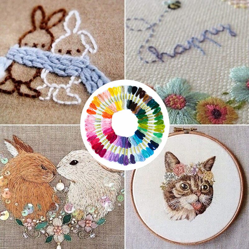 50/100 Colors Cross Stitch Sewing Thread Set Embroidery Craft DIY Knitting Skein Kits