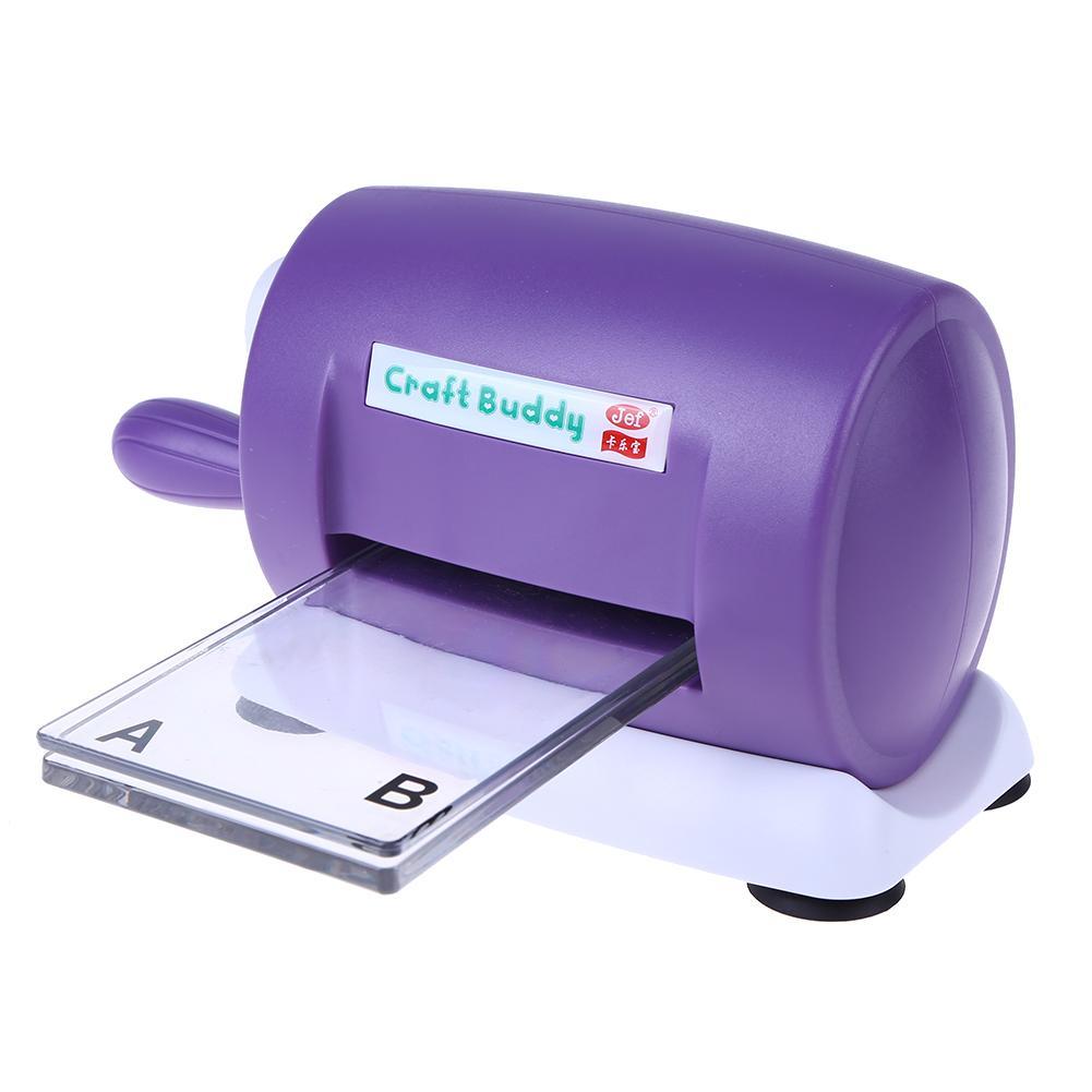 Mini bærbare udstansede maskiner dør skærende prægningsskæreværktøj hjem diy carft scrapbooking papirskærer stansemaskine: Lilla