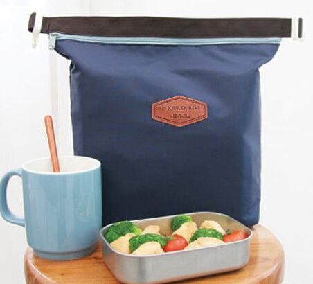 Tragbare Thermische Isolierte Mittagessen Tasche Kühler Lunchbox Lagerung Tasche Dame Tragen Picinic Lebensmittel Tote Isolierung Paket 882800: Marine Blau