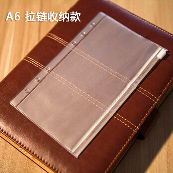 5pcs/ A5 A6 A7 PVC Presentation Binder Folder Zipper Receive Bag Concise Diario Planner's Spiral Filing Products Card Holder Bag: 5pcs Zipper Bag A6