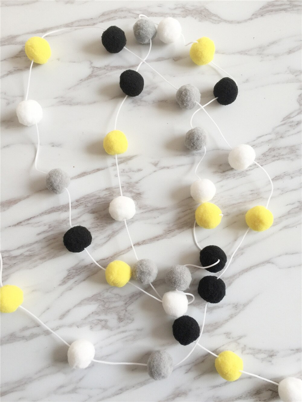 3m wollen bollen handgemaakte slaapkamerdecoratie muurdecoratie huisdecoratie ornament hangende babykamer pompom slinger decoratie kinderkamer kinderen: 08