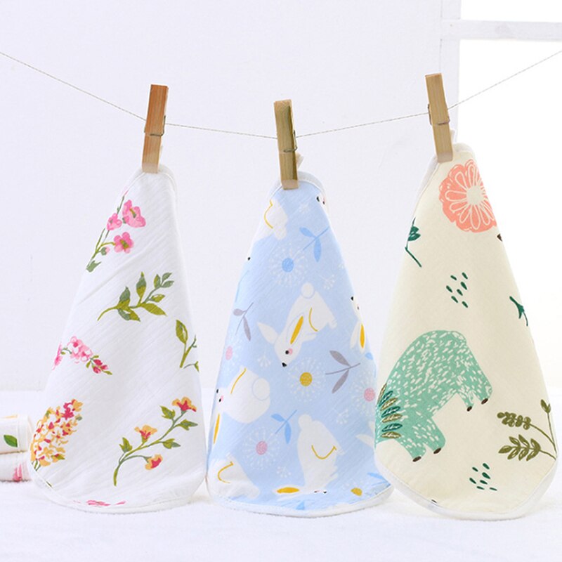 Serviette d'alimentation pour bébé, carrée, en gaze de salive, pour bébé, soins infirmiers, mignon, imprimé, petit mouchoir