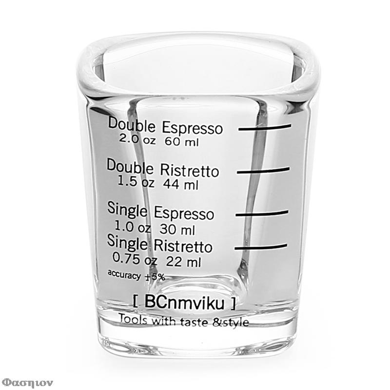 2pcs/set 2 oz 60m Square Espresso Shot Glasses Transparent Thickened Double Wall Ounce Cup 60ml Measuring Scales Coffee Cup