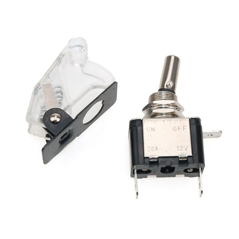 YuXi 1Stck transparent deckel 12V 20A Auto Auto Stiefel Lkw Beleuchtet LED Kippschalter Mit Sicherheit Flugzeug kippen bis Abdeckung Schutz