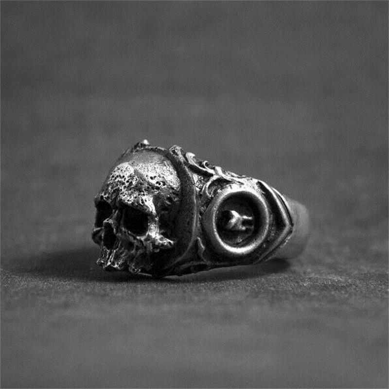 Unikke gotiske tand kranium 316l rustfrit stål ring herre punk rock biker smykker