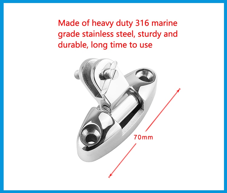 2PCS Stainless Steel 316 Boat Bimini Top Mount Swivel Deck Hinge With ...
