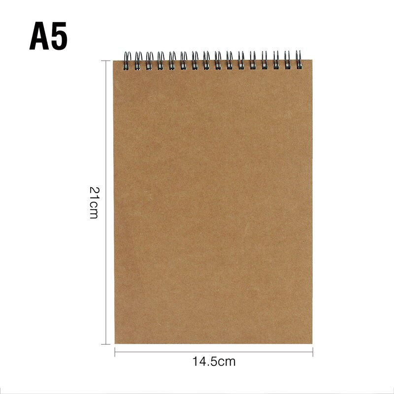 VEESUN-cuaderno de bocetos A5, bloc de dibujo y pintura de grafiti en espiral, cubierta Kraft, cuaderno de bocetos, escuela, hogar y oficina, 4 paquetes