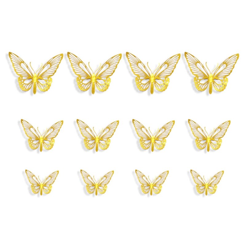 Autocollants muraux papillon 3D creux, 12 pièces, décoration de la maison, pour chambre d'enfants, pour chambre de filles: 14