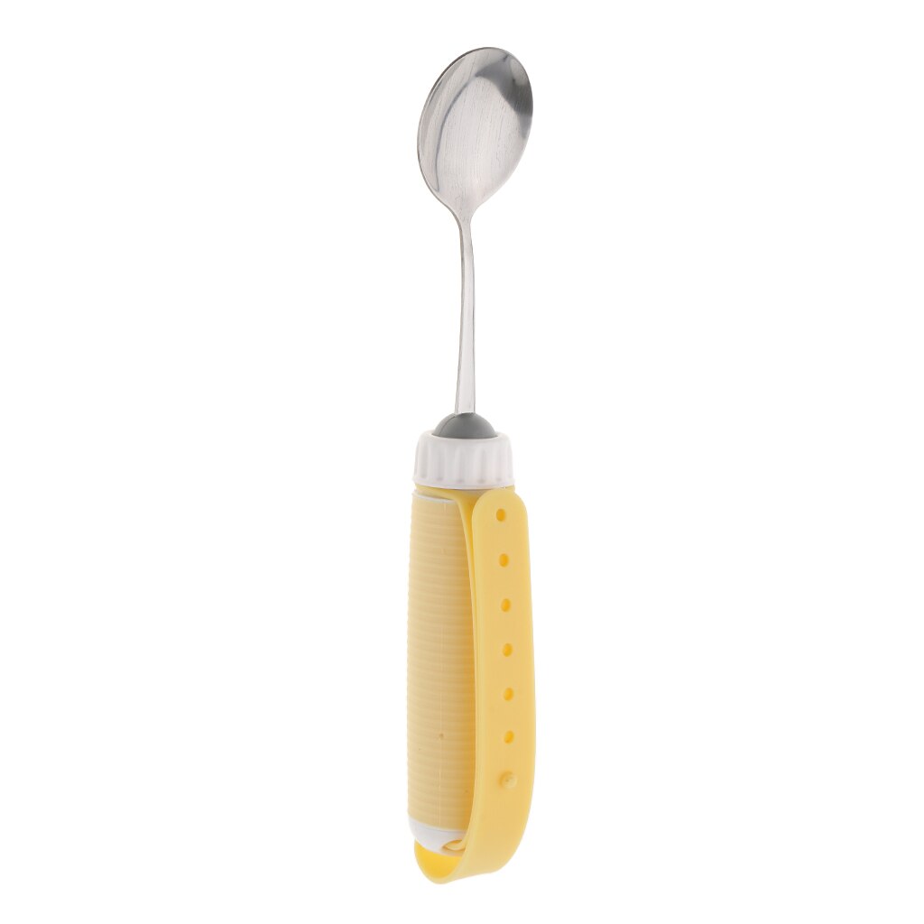 Cuillère pivotante Flexible à 360 °, ustensiles, aide à manger avec poignée de sangle Portable pour personnes âgées, arthrite, secouer les mains