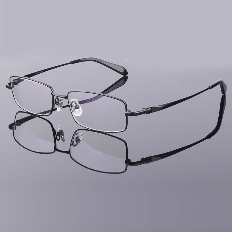 Montura completa de gafas de titanio puro para hombre, montura de gafas ópticas, gafas de prescripción, montura de de aleación 9867: Black