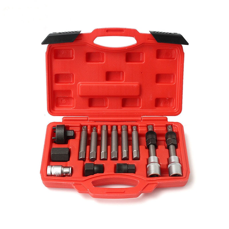 13 pc alternator pulley tool kit Alternator tool set / repair / removal / pulley crankshaft pulley tool