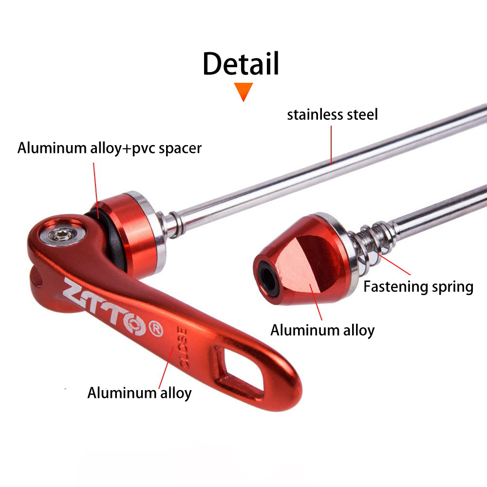 ZTTO Bicycle QR Skewer Ultralight Axle QR MTB Road Bike Quick Release Skewer lever Front Wheel 100 Rear 135 Cycling Hub parts