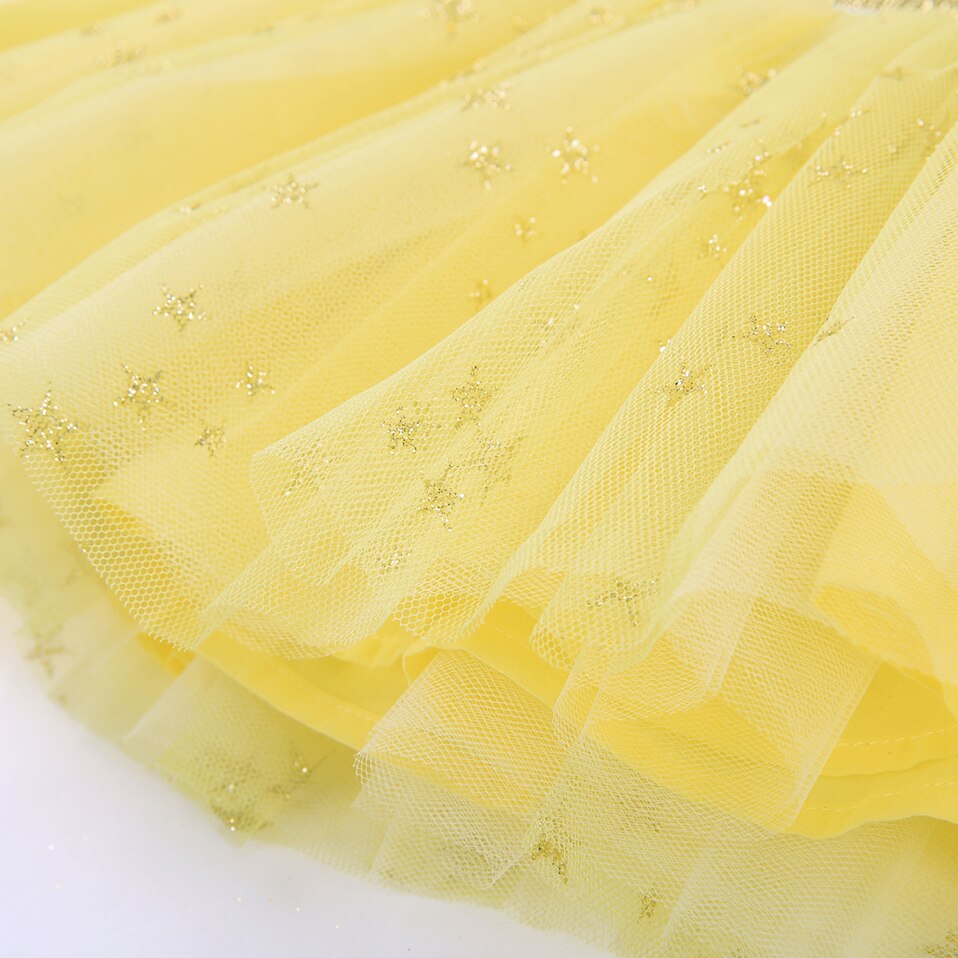 Faldas de tutú con estampado amarillo de estrellas para niñas, ropa de disfraz para infantil, 18M, 24M, 2, 3 y 4 años