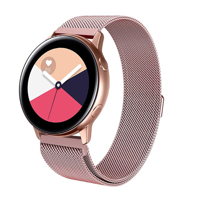 20mm 22mm milanese strap for Samsung galaxy watch 46mm 42mm gear S3 frontier huawei watch gt 2 active 2 amazfit bip band: rose pink / 22mm