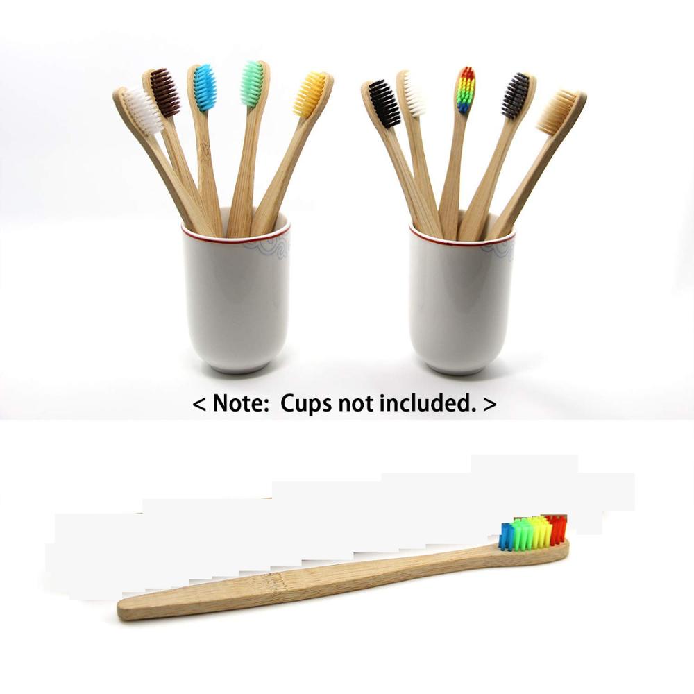 Biodegradable Bamboo Toothbrushes, 10 Piece BPA Free Soft Bristles Toothbrushes, Natural, Eco-Friendly, Green and Compostable