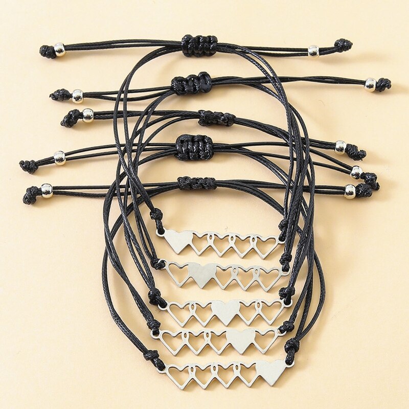 5 Stks/set Hart Charme Beste Vriend Goede Vriend Armbanden Rvs Sieraden Ketting Armbanden Vriendschap Sieraden