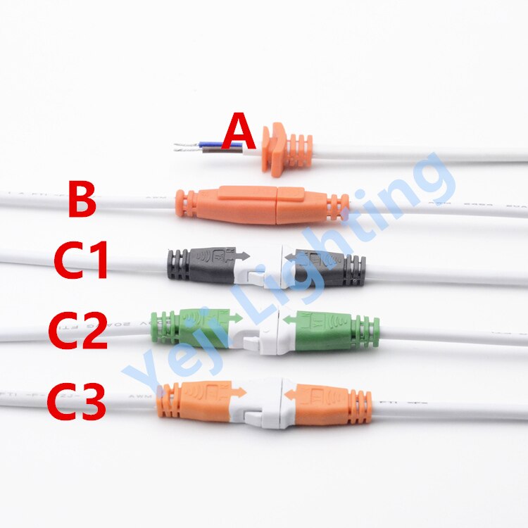 DC docking male and female cable Self-locking LED light 2*0.3mm DC connector plug wire 2 core power cord Lighting Accessories