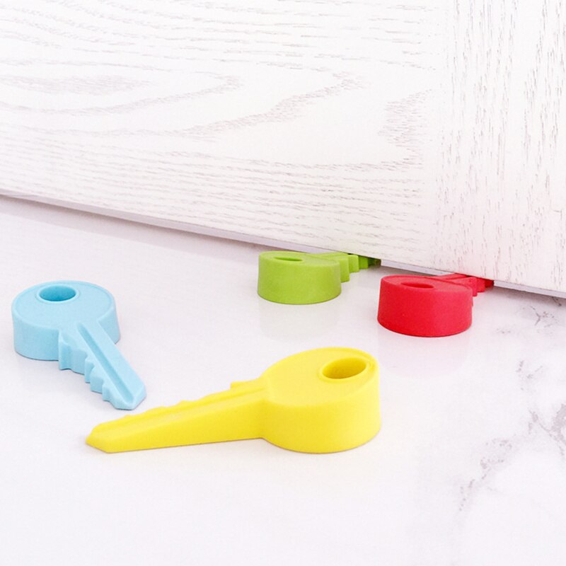 2pcs! Wind Door Key shape Rubber Doorstops Stop Stopper doorstops top for Baby anti-pinch safety gate card