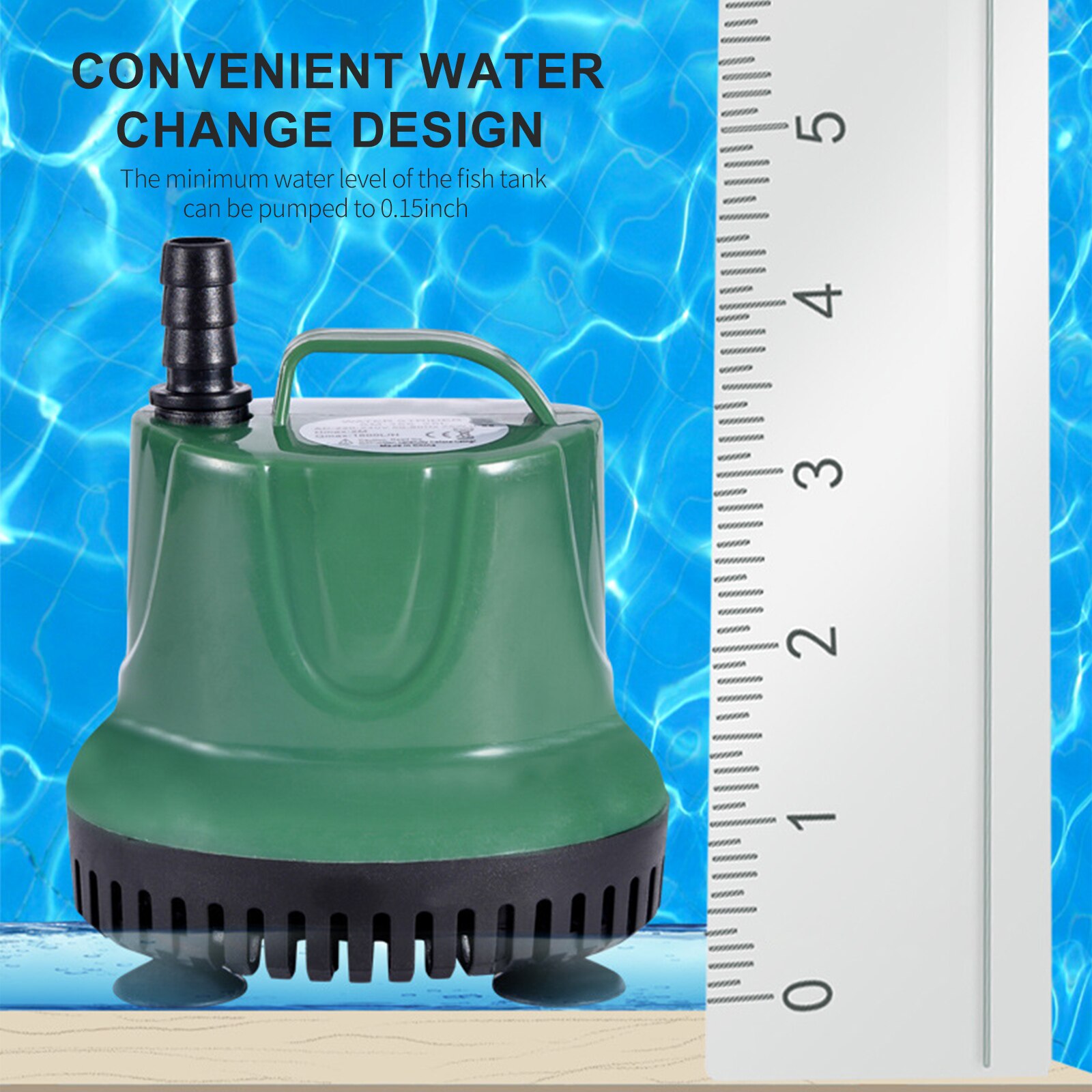 60W 3000L/H Submersible Water Pump Mini Fountain Pump Ultra Quiet for Aquarium Tank Water Hydroponic Systems with Nozzles