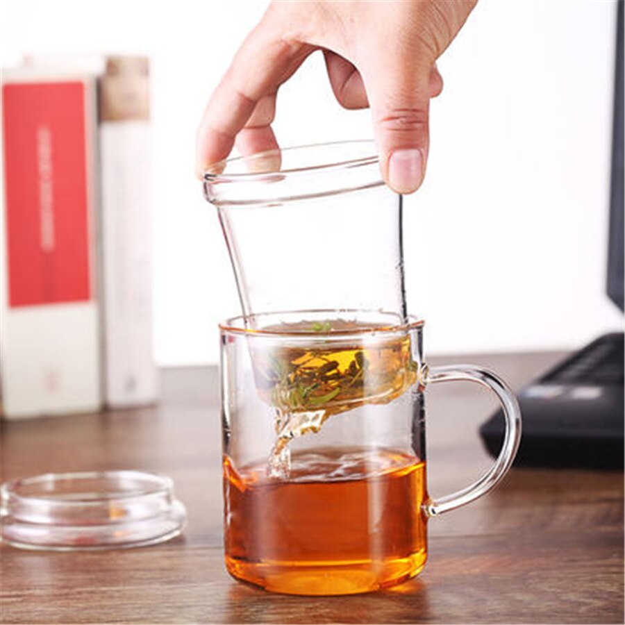Café Transparent DDQ116 de tasses de thé de Fincan d'eau de cruche en verre d'eau plus épaisse avec l'infuseur
